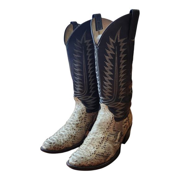 Cowtown Men\'s Python Back-Cut Round Toe Boots, Sz 9.5D main image 6